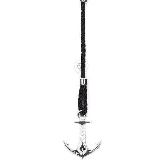Rhodium DATEGA Anchor - Black Rope