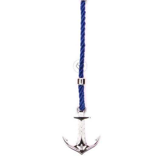 Rhodium DATEGA Anchor - Blue Rope