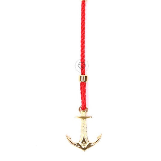 Yellow Gold DATEGA Anchor - Red Rope