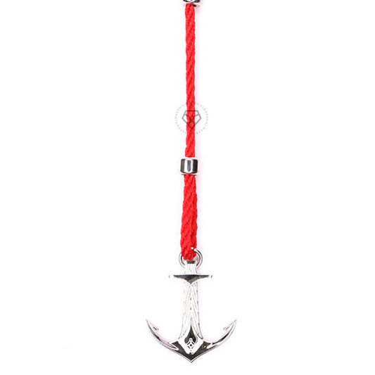 Rhodium DATEGA Anchor - Red Rope