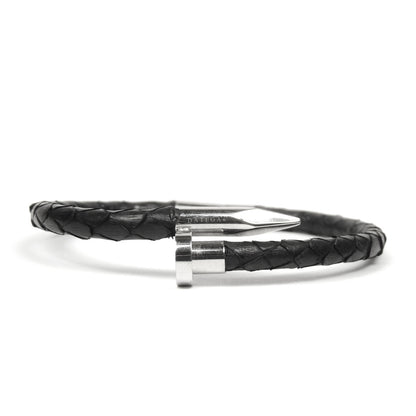 Nail White Gold Black Python