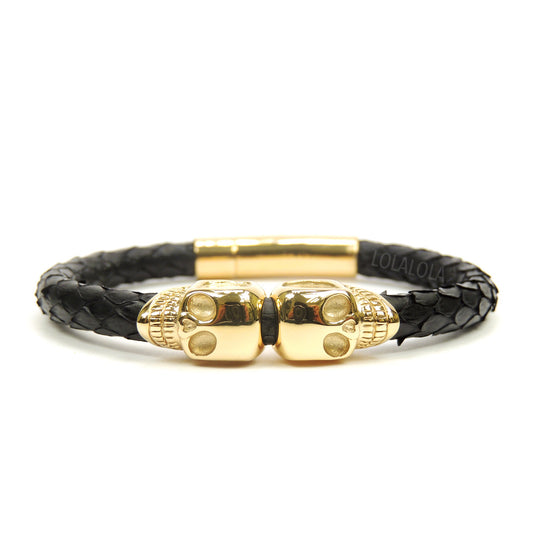 Twinskull Yellow Gold Black Python