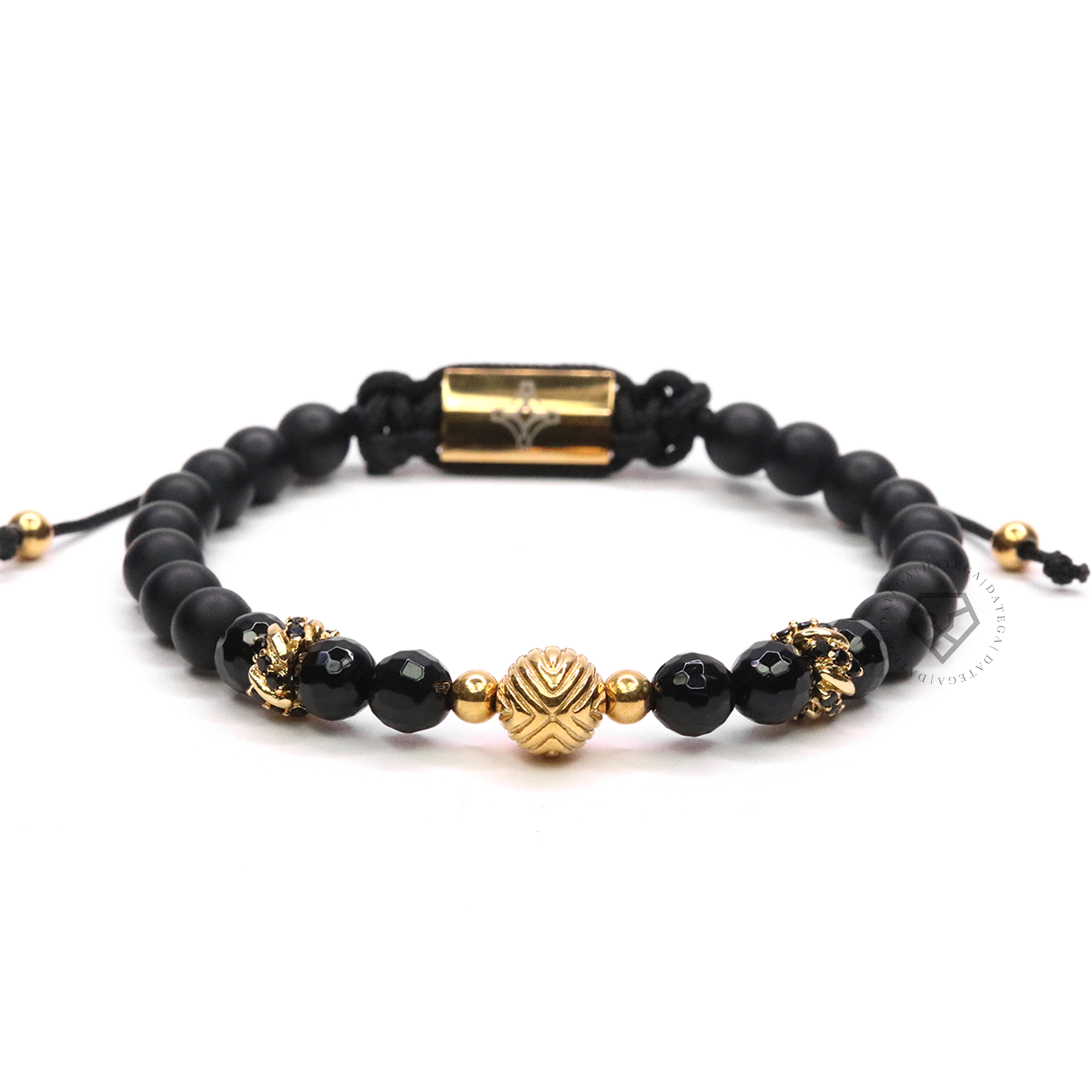 EXXE Sphere Yellow Gold, Rings & Faceted Onyx