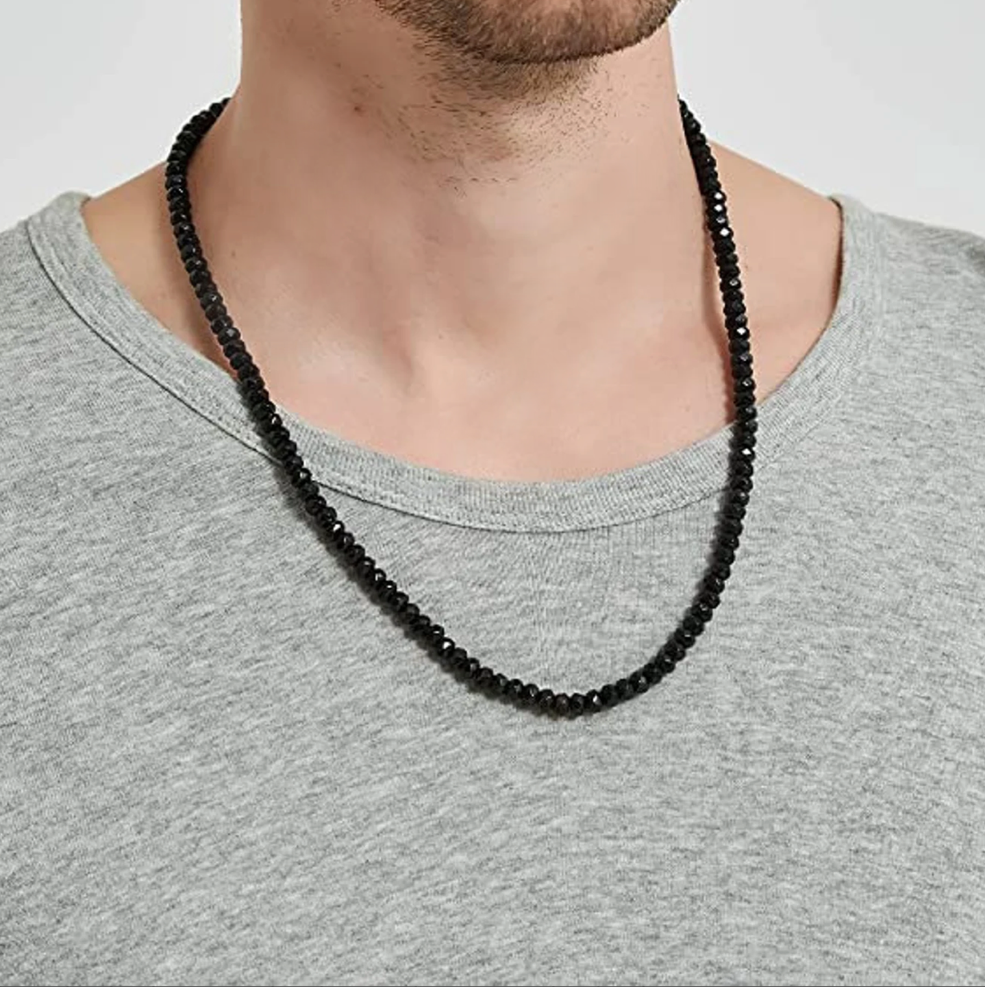 FACETED ONYX NECKLACE