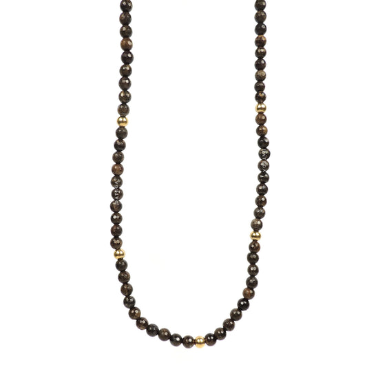 Shiny Onyx & Gold - Necklace