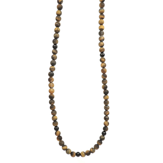 Tiger Eye Matte & Ruthenium - Necklace