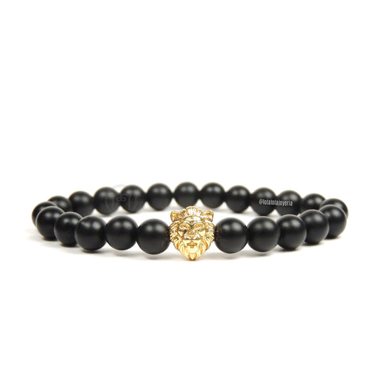 Lion Yellow Gold & Onyx