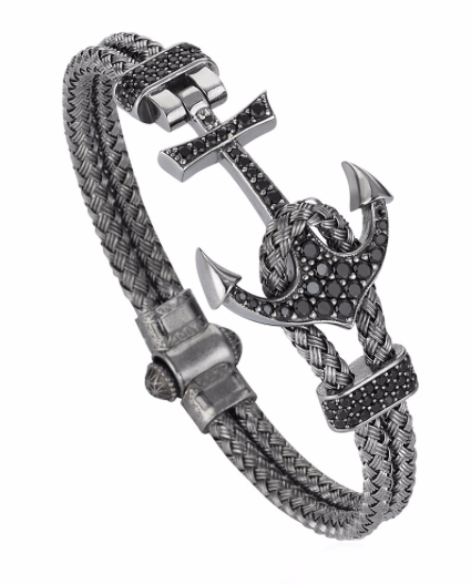 Silver Anchor Bangle