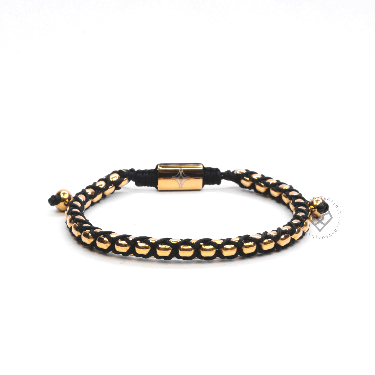 Woven Box Chain Yellow Gold & Black