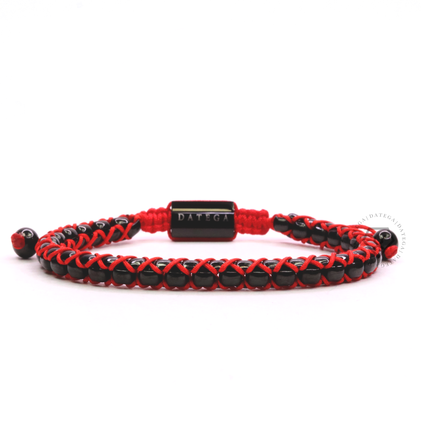 Woven Box Chain Ruthenium & Red