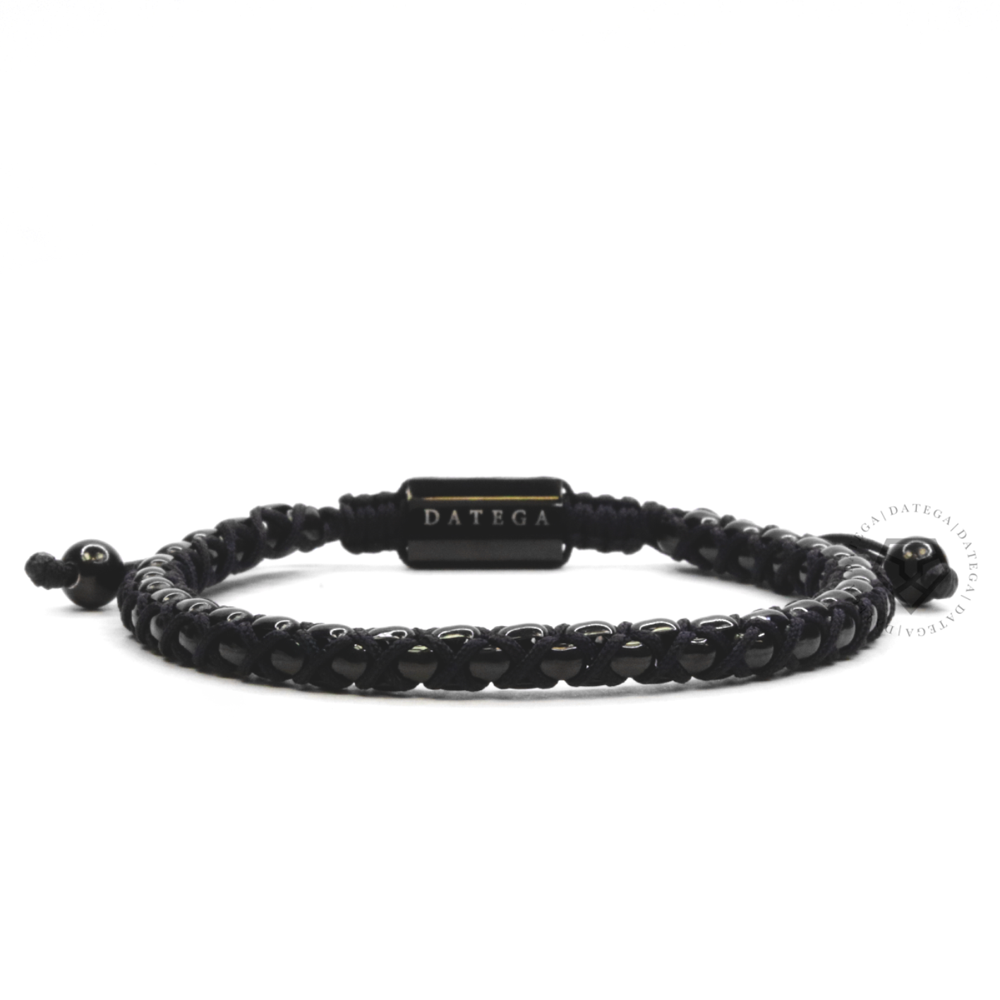 Woven Box Chain Ruthenium & Black