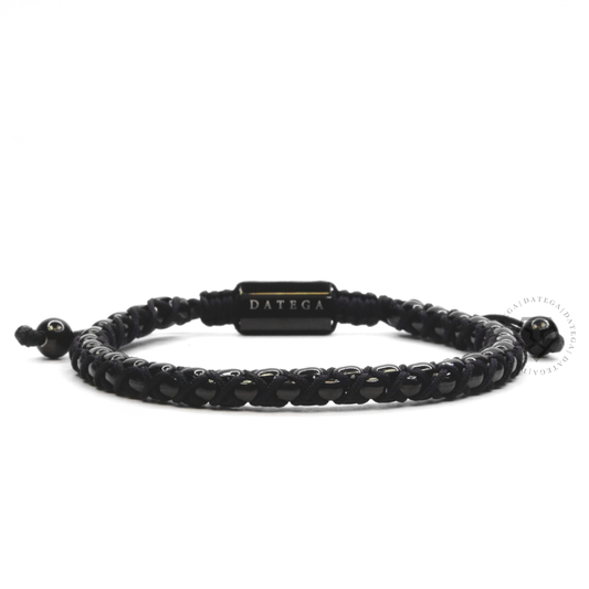 Woven Box Chain Ruthenium & Black