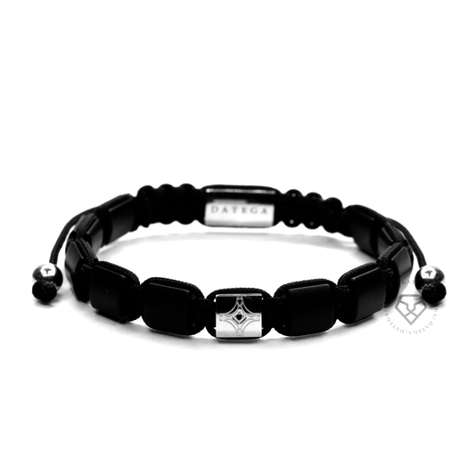 Matte Onyx & White Gold Star Bracelet