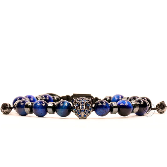 Cz Jaguar, Hematite & Blue Tiger Eye