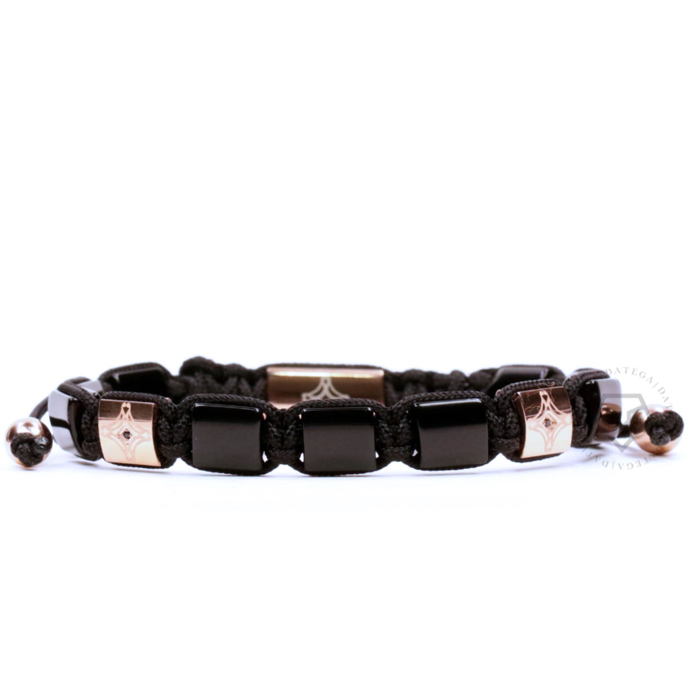 Onyx & Rose Gold Star Bracelet