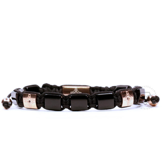 Onyx & Rose Gold Star Bracelet