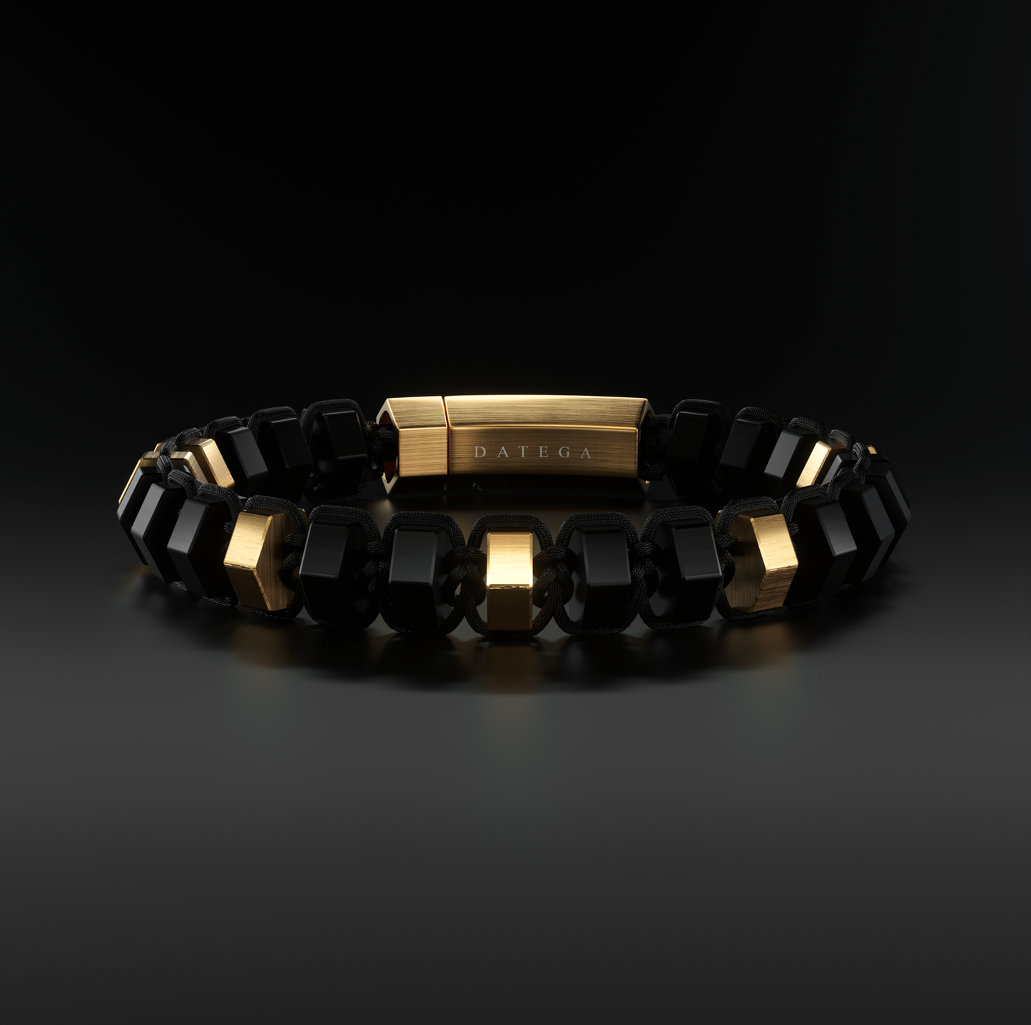 Onyx & Gold Hex Bracelet