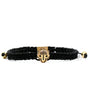 Jaguar Yellow Gold Black Cz & Black Rope