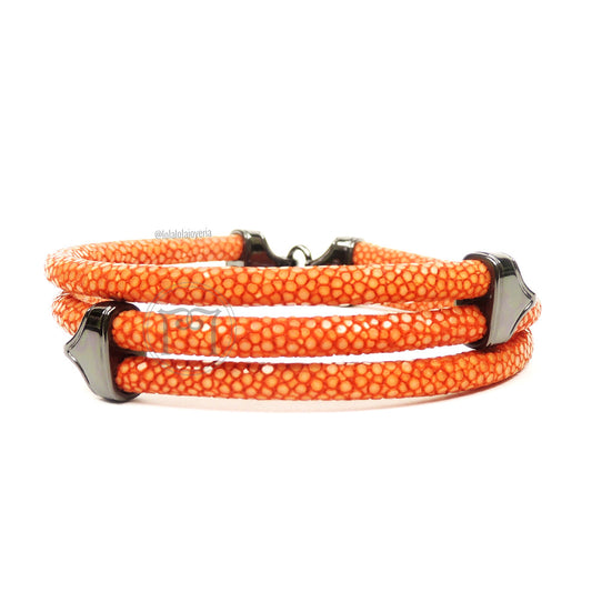 Clasp Ruthenium Triple Rope Orange Stingray