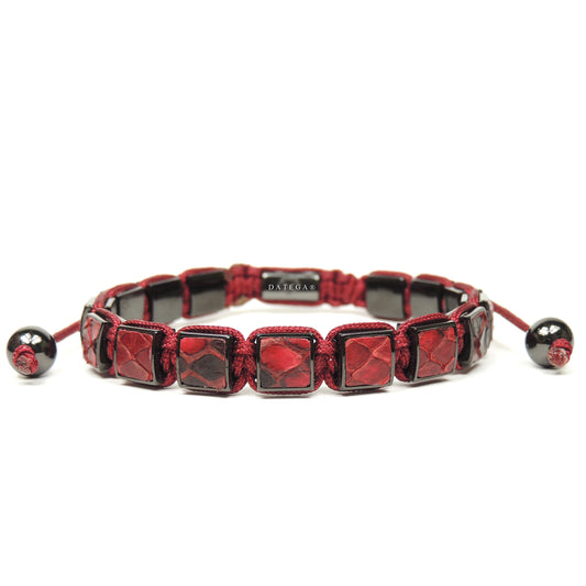 Square Rhodium Red Python