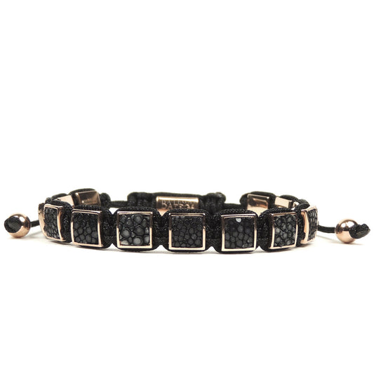 Square Rose Gold Black Stingray