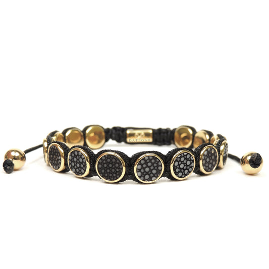 Round Yellow Gold Black Stingray