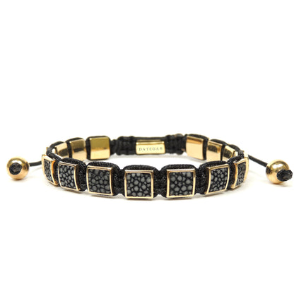 Square Yellow Gold Black Stingray