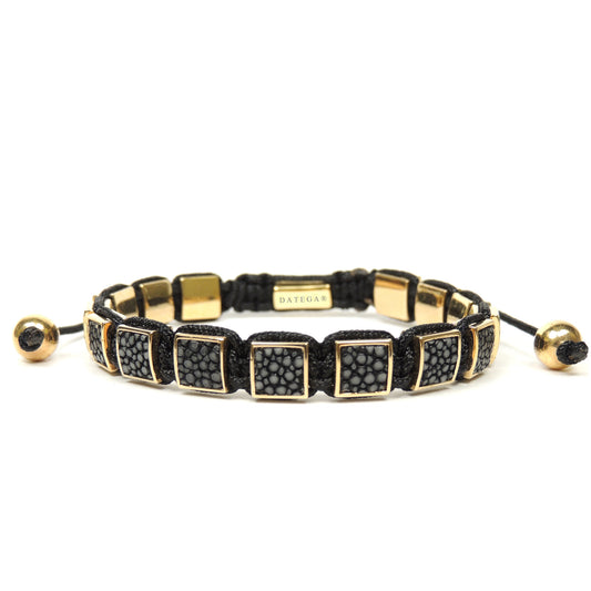 Square Yellow Gold Black Stingray