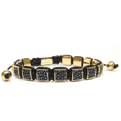 Square Yellow Gold Black Stingray