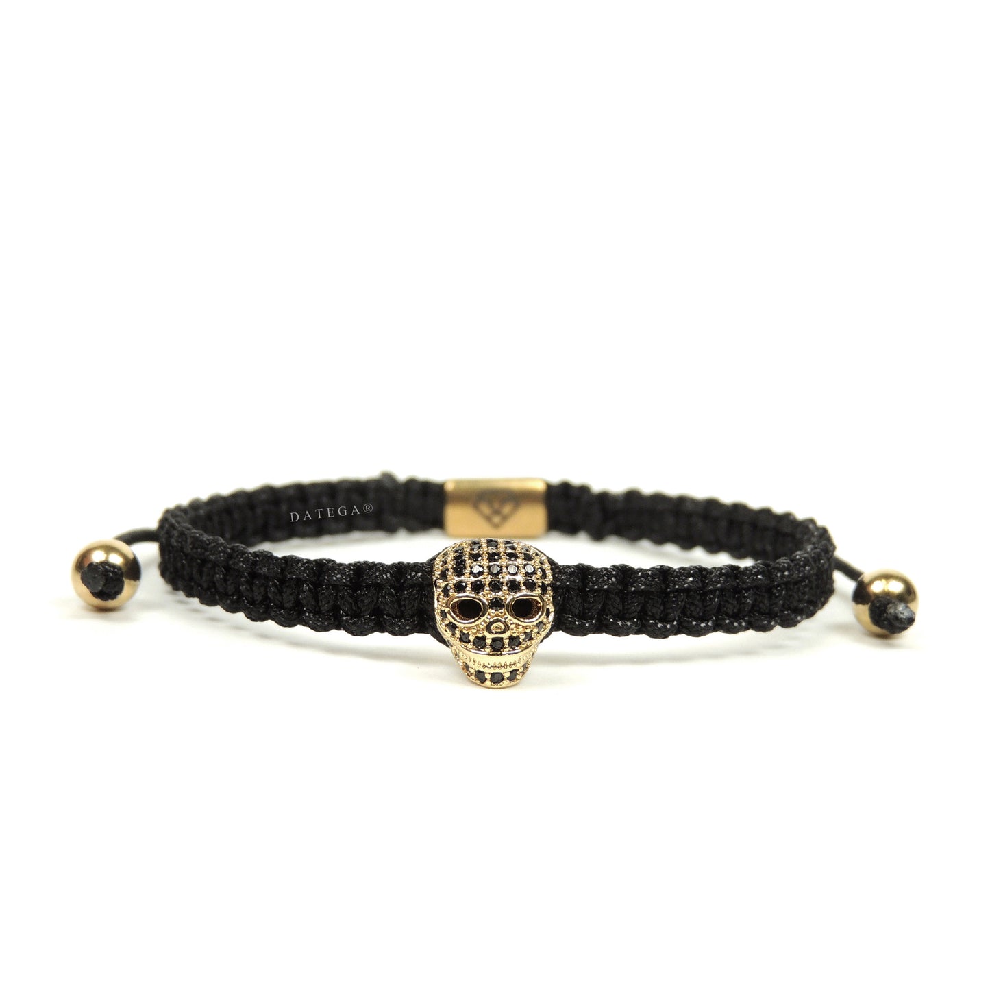 Luxury Skull Yellow Gold - Black Rope