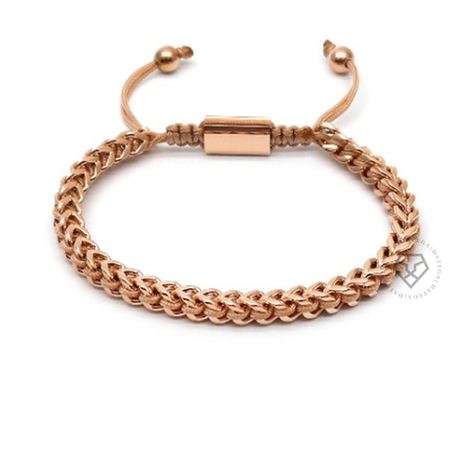 Spiked Rose Gold & Caramel Rope