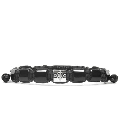 Shiny Onyx & White Gold Star Bracelet