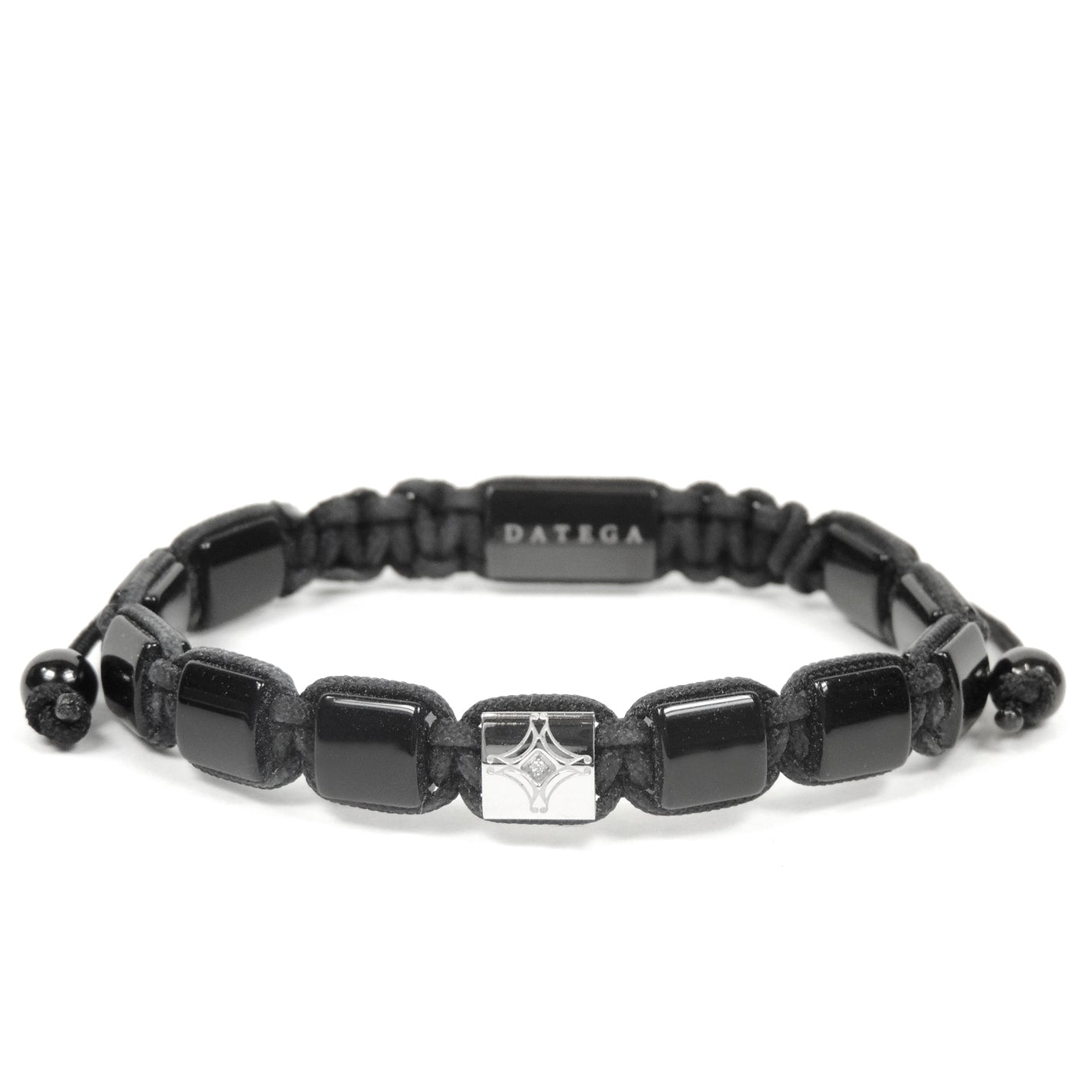 Shiny Onyx & White Gold Star Bracelet