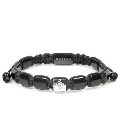 Shiny Onyx & White Gold Star Bracelet