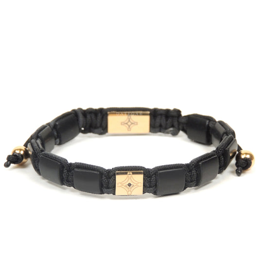 Onyx & Yellow Gold Star Bracelet