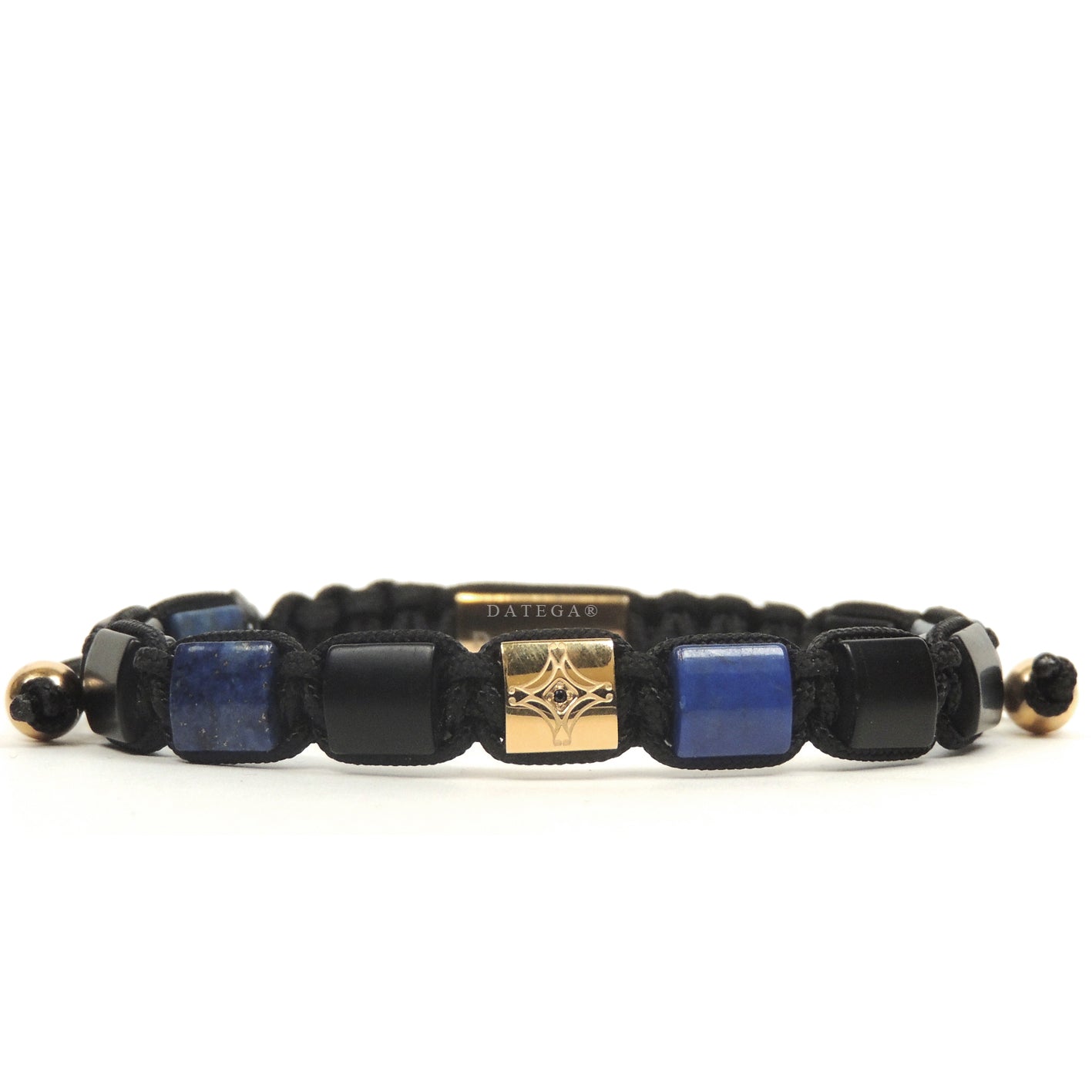 Lapis Lazuli, Onyx & Yellow Gold Star Bracelet