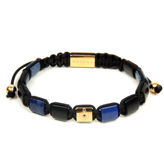 Lapis Lazuli, Onyx & Yellow Gold Star Bracelet