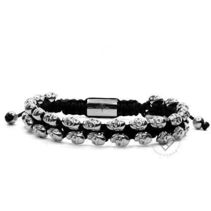 Swarm Skull White Gold Bracelet