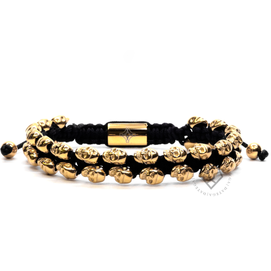 Swarm Skull Yellow Gold Bracelet