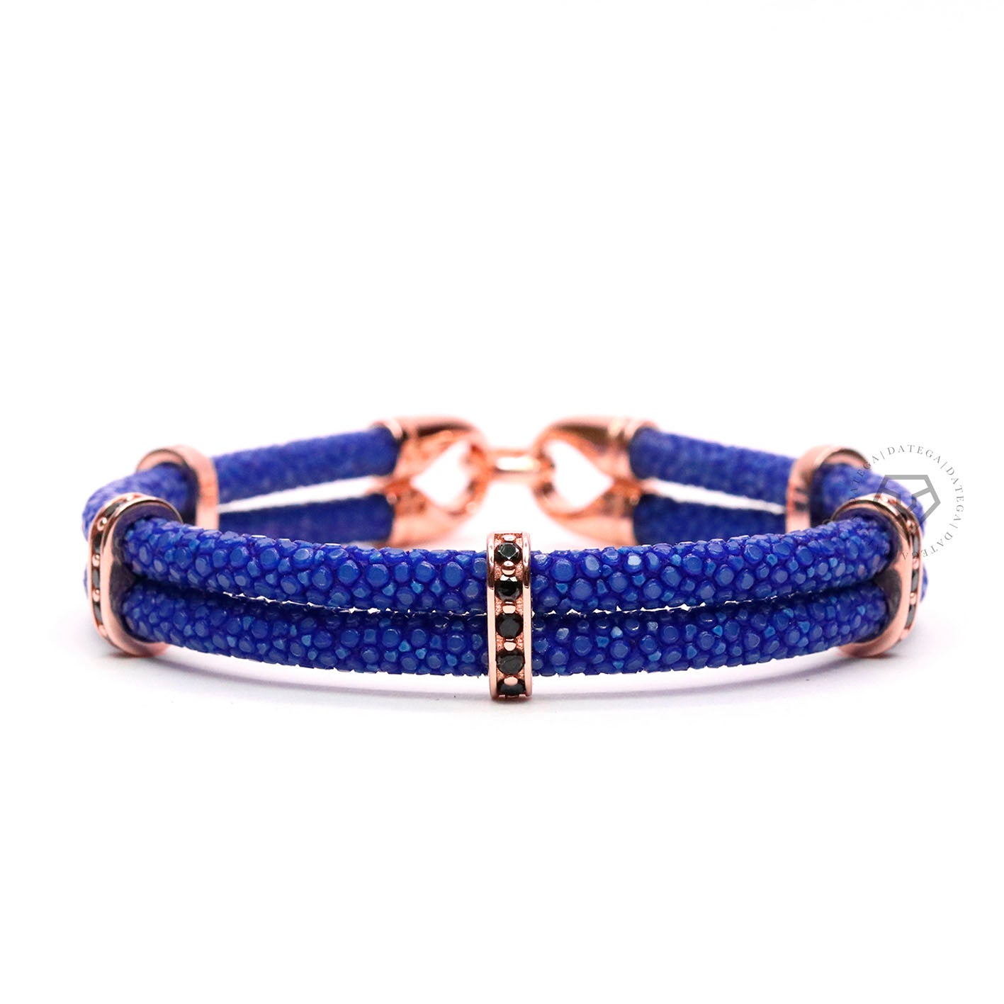 Swarovski Spacers Rose Gold Double Rope Blue Stingray
