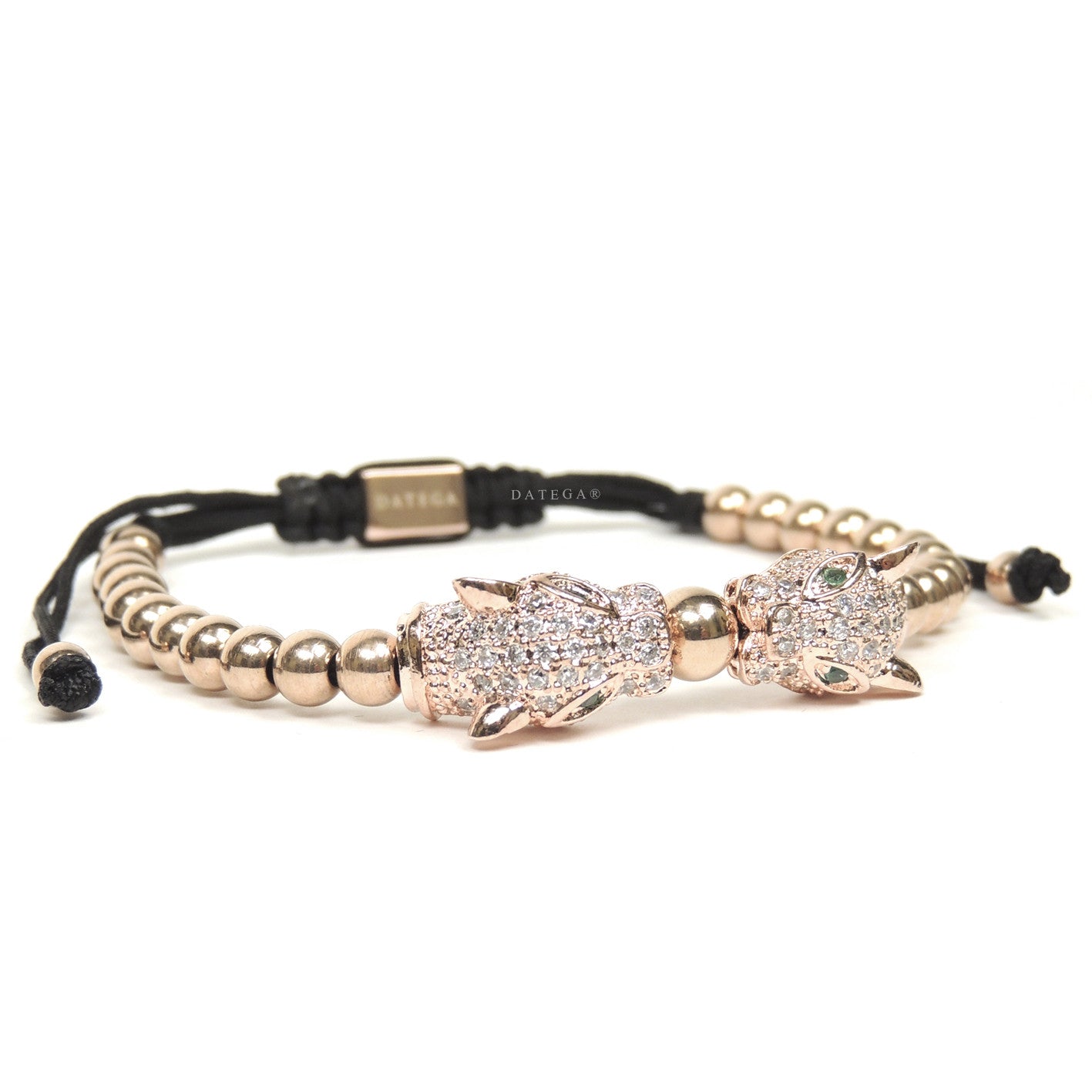 Twin Jaguars Rose Gold Clear Cz