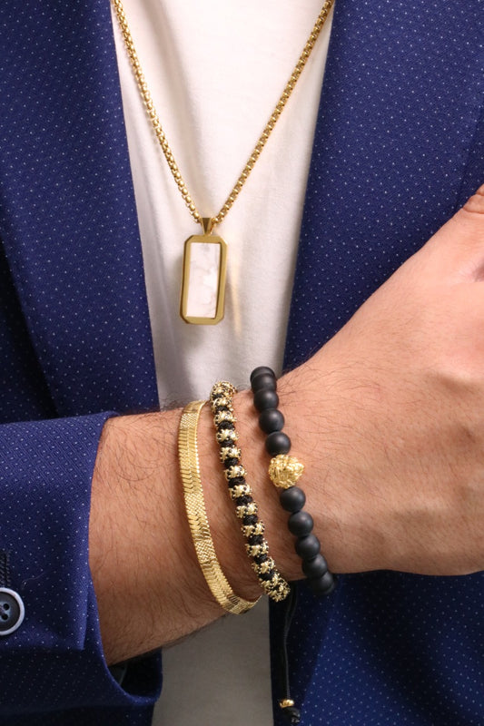 Roman Sleek Gold & Howlite