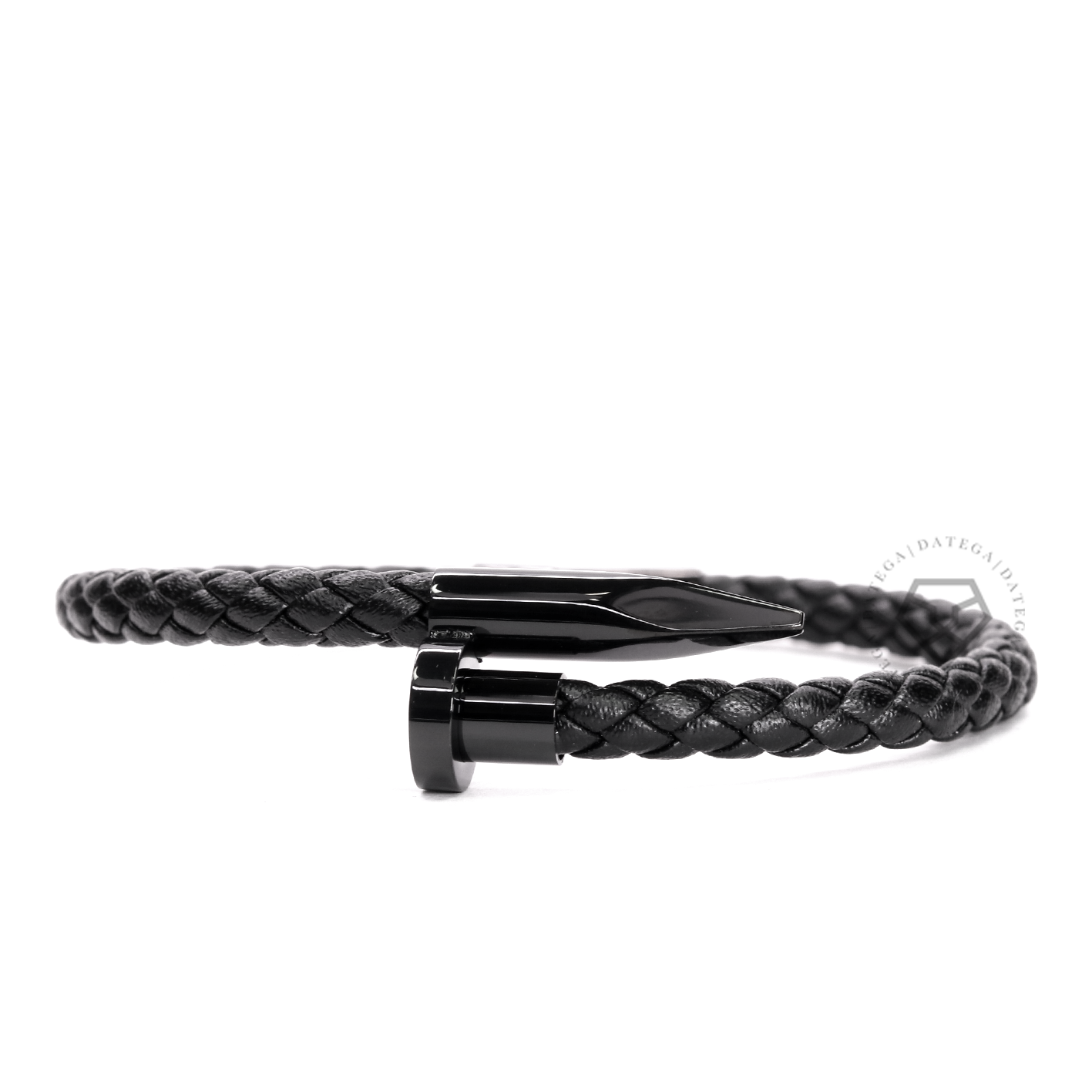 Nail Ruthenium Braided Black Leather