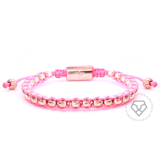 Woven Box Chain Rose Gold & Light Pink