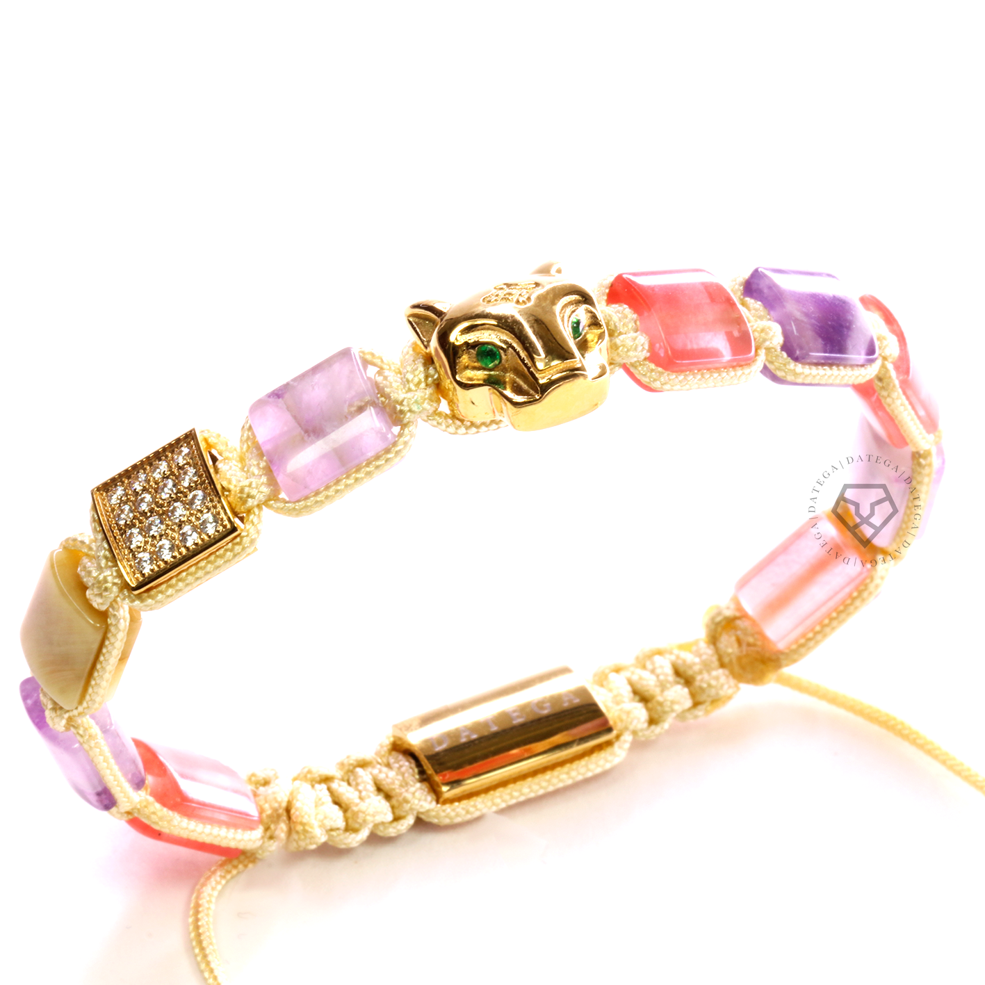 Grand Jaguar Yellow Gold, Amethyst & Rose Quartz