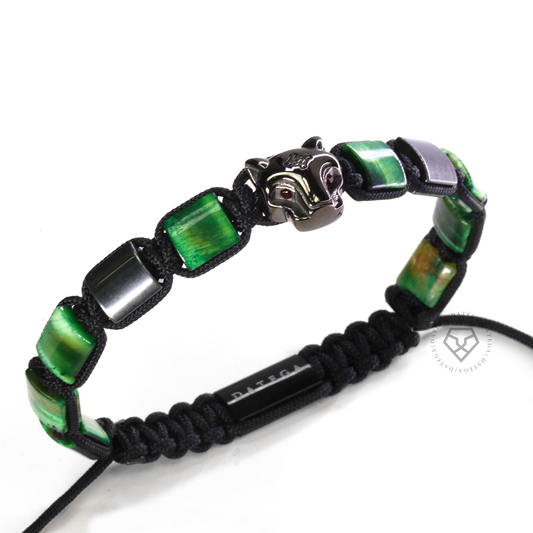 Grand Jaguar Ruthenium, Hematite & Green Tiger Eye