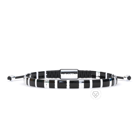 Black, White & Silver Maui Bracelet