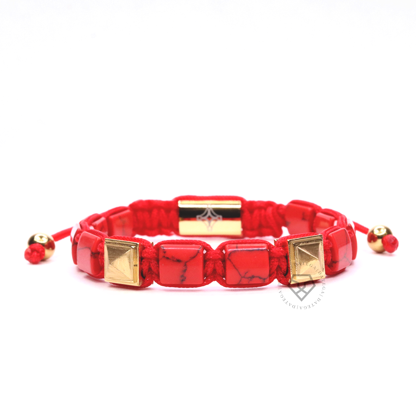 Red Turquoise Square & Gold Giza Pyramid
