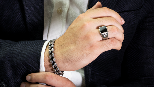 Swarm Skull White Gold Bracelet