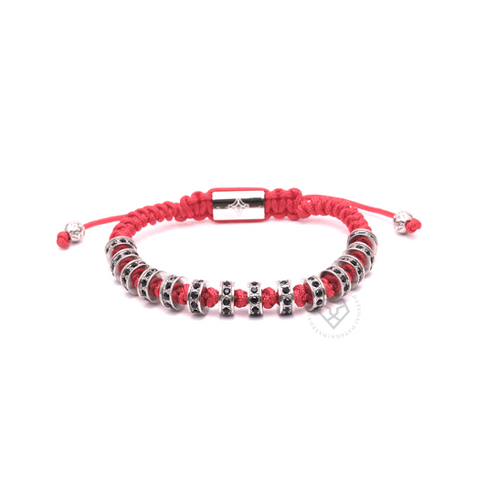 White Gold Multistoppers - Red Rope